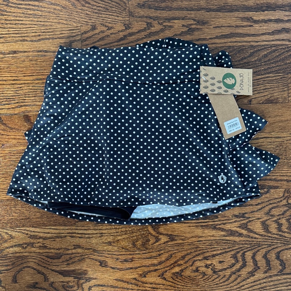 Dona Jo size 1 (women's s/m)- Black and White Polka Dot tennis Skirt - NWT